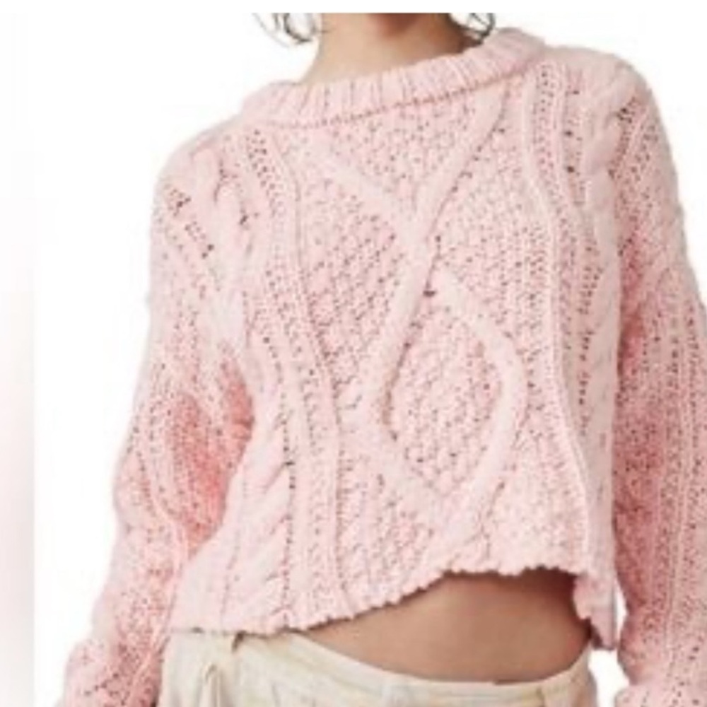 Pink Cable Knit Sweater